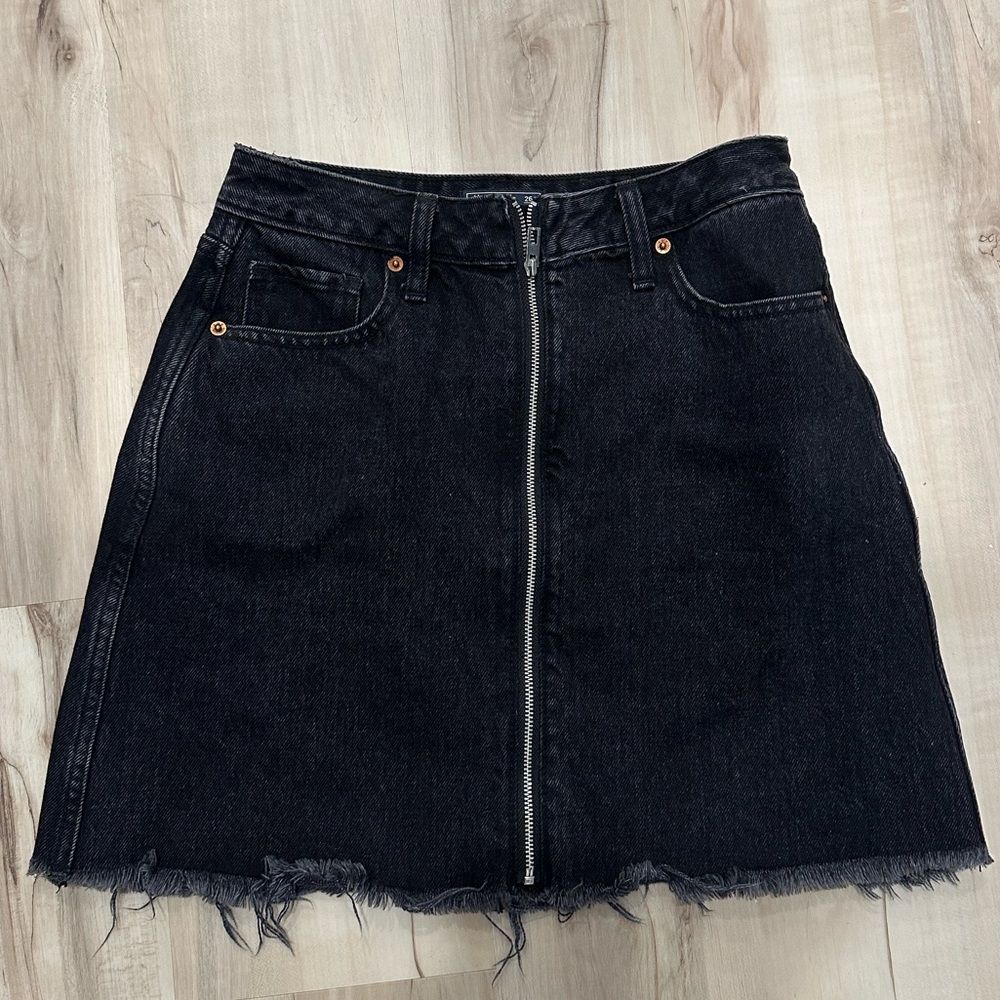 Abercrombie Black Denim Mini Skirt